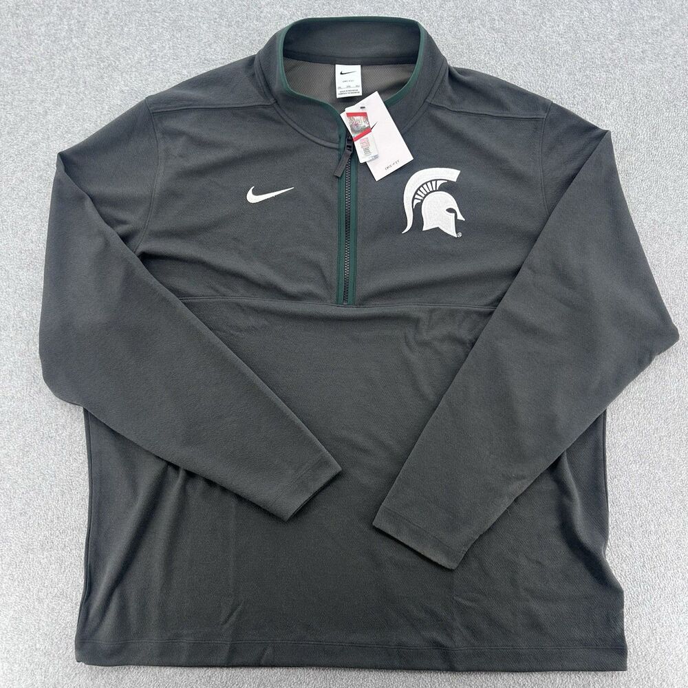 Nike Michigan State Spartans Basketball 1/4 Zip Pullover Mens Size 3XL NWT $85
